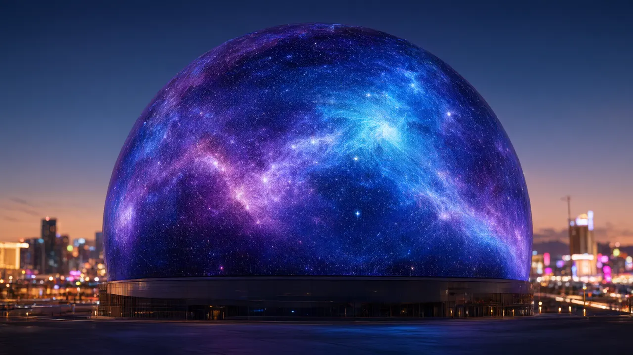 The Sphere entertainment venue in Las Vegas at dusk
