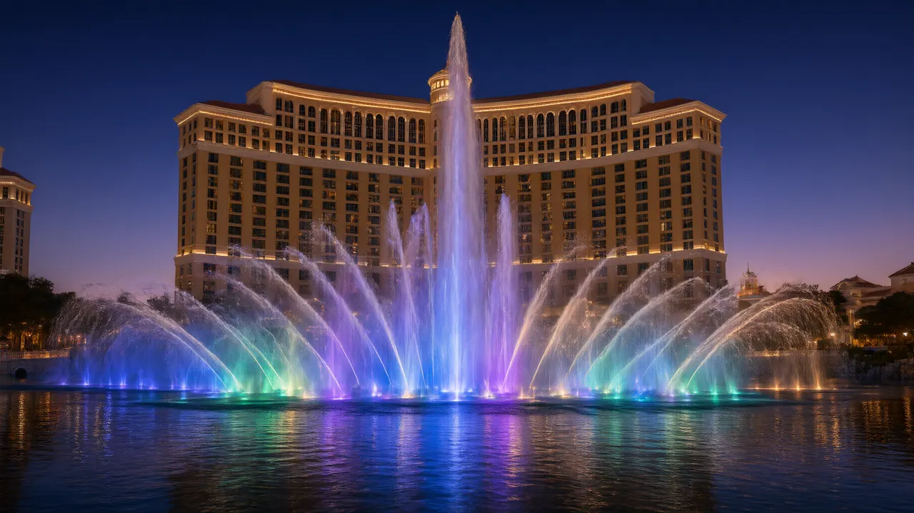 Bellagio Fountains at night