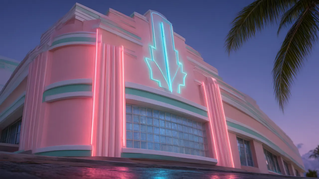 Colorful Art Deco building on Ocean Drive