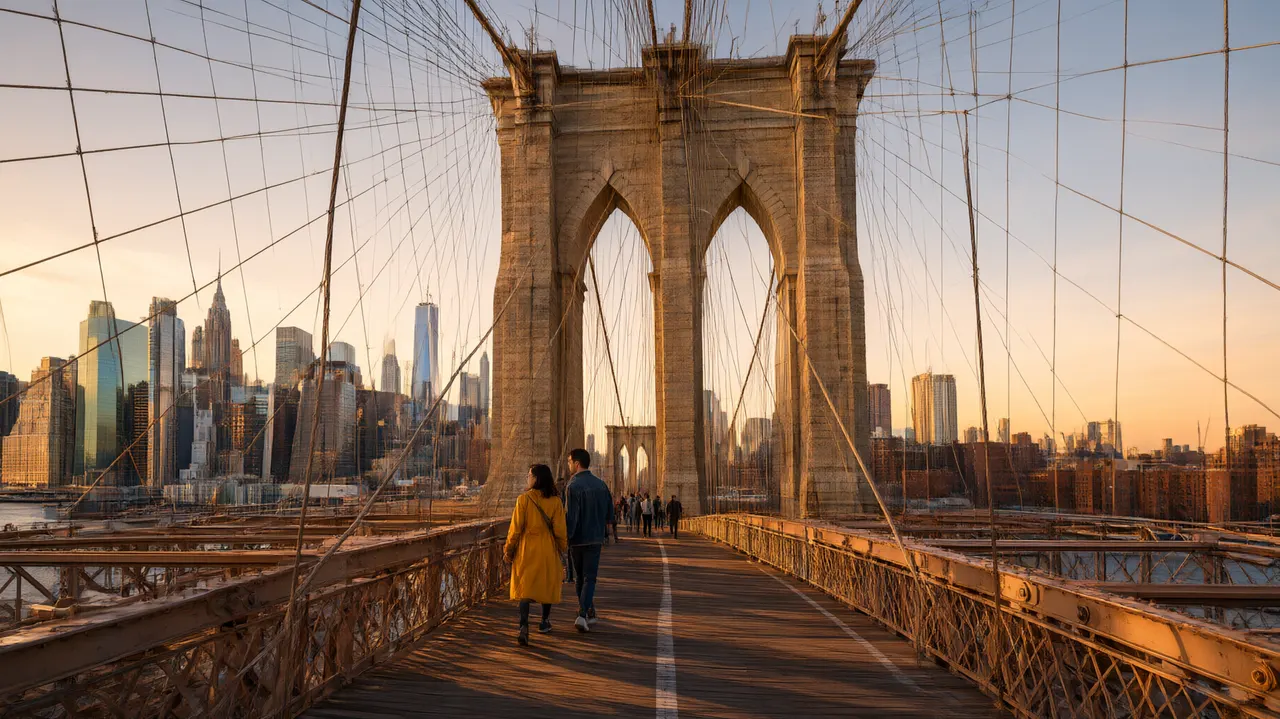 Brooklyn Bridge with Manhattan skyline