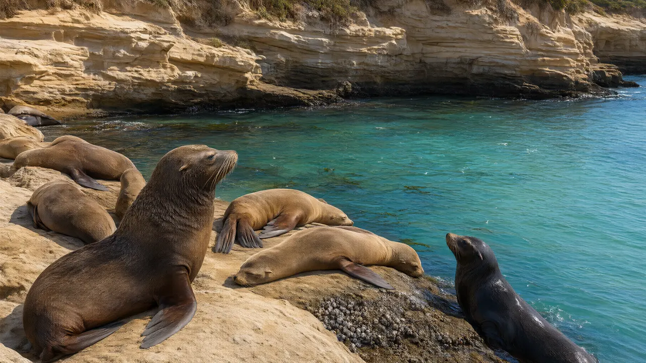 Sea lions at La Jolla Cove