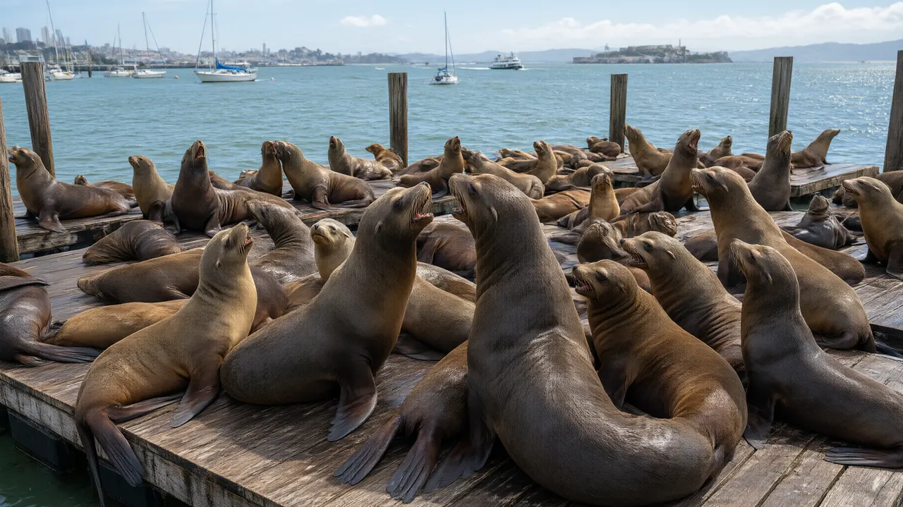 Sea lions at Pier 39, Fisherman's Wharf
