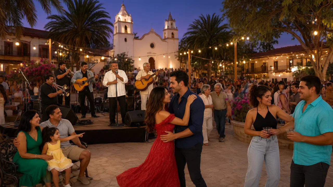 Evening at Plaza Mijares with live music